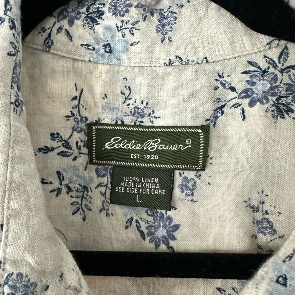 Eddie Bauer Cream and Blue Floral Maxi Dress - Picture 3 of 10